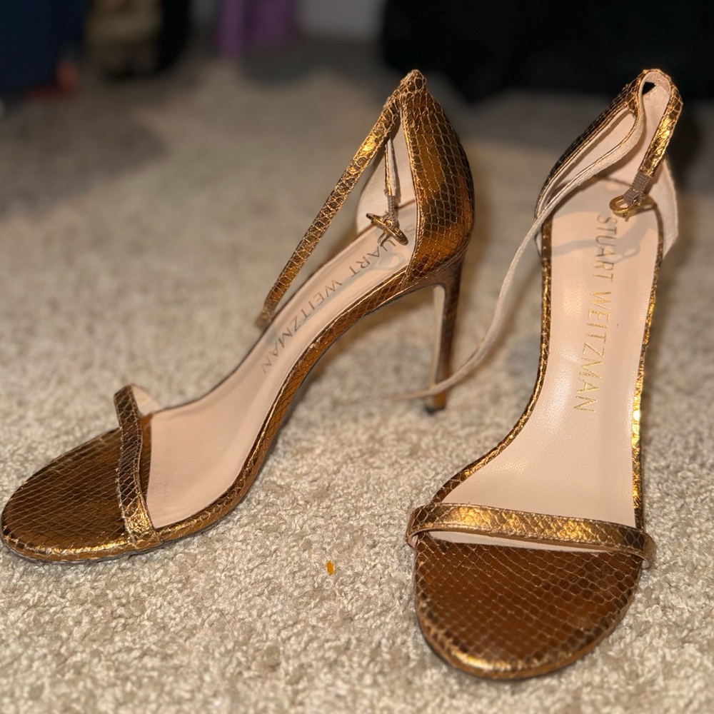 Stuart Weitzman Gold Metallic Heels